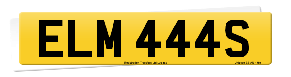 Registration number ELM 444S